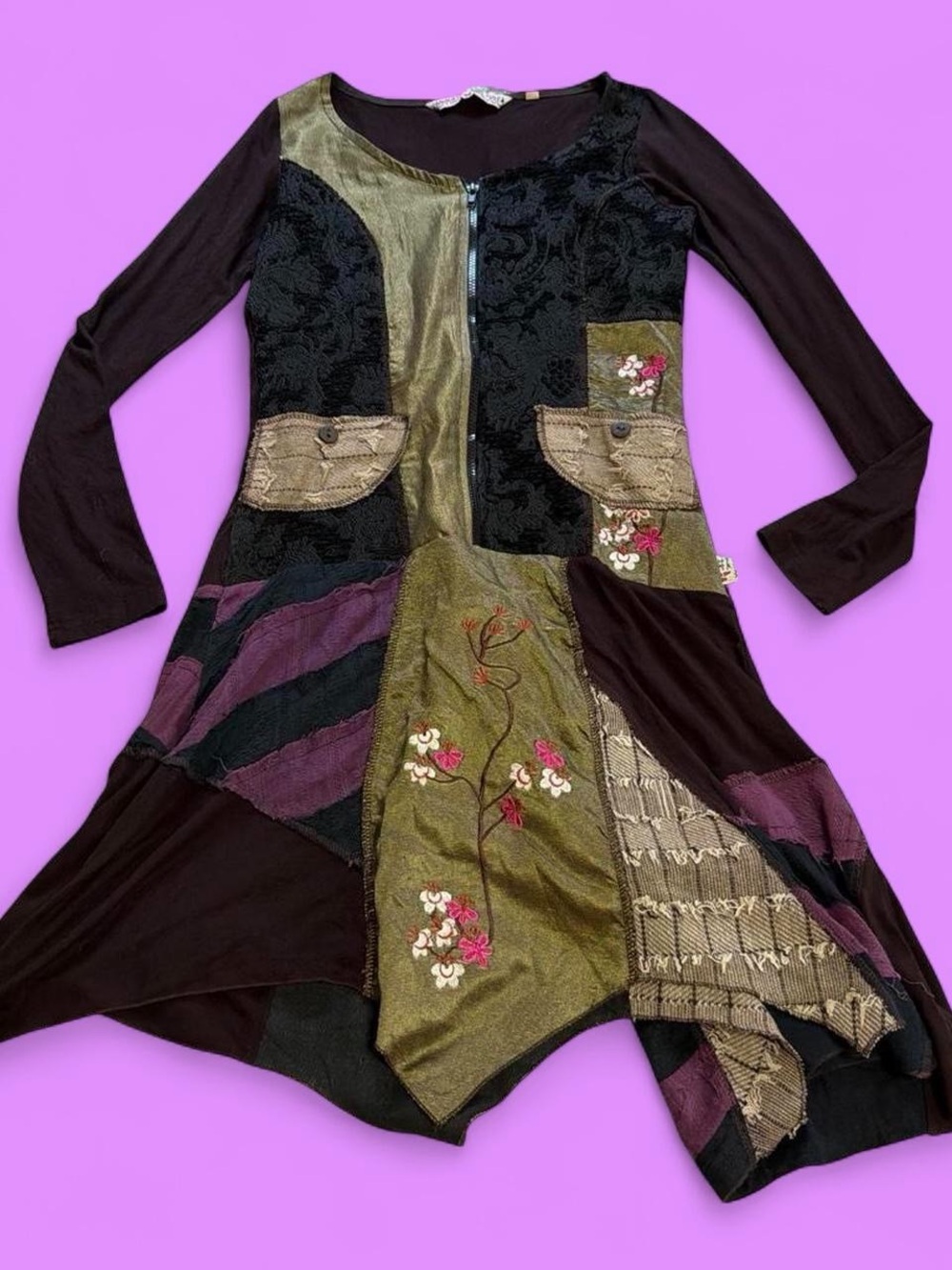 1990’s Savage Culture Patchwork Floral Embroidered Long Sleeve